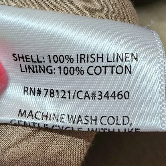 Eileen Fisher High-Lo A-line Irish Linen Skirt. Size XL Color Tan