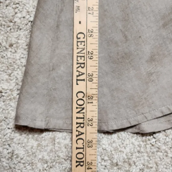 Eileen Fisher High-Lo A-line Irish Linen Skirt. Size XL Color Tan