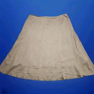 Eileen Fisher High-Lo A-line Irish Linen Skirt. Size XL Color Tan