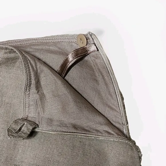 Eileen Fisher High-Lo A-line Irish Linen Skirt. Size XL Color Tan