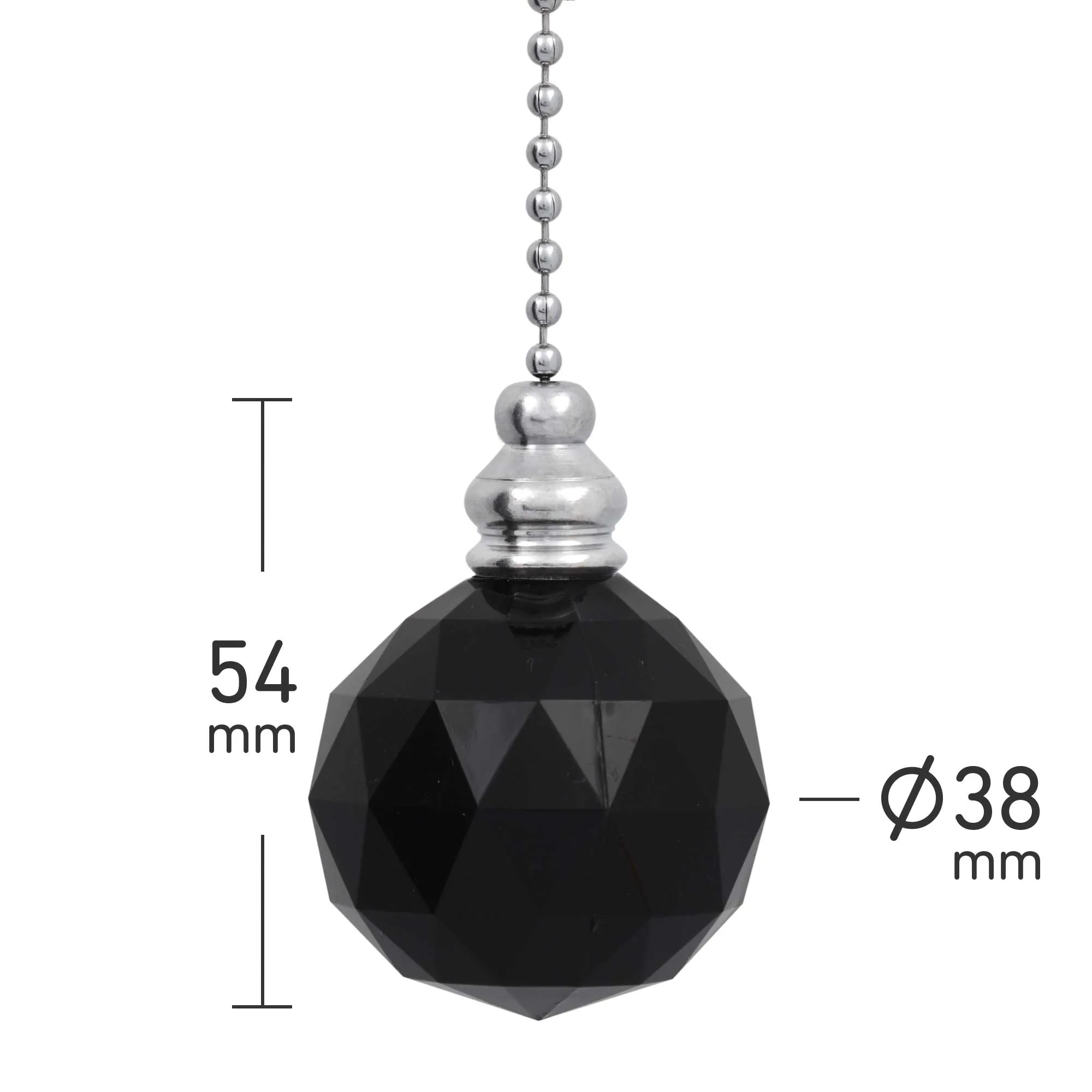 ElekTek Premium Satin Black Bathroom Light Pull Cord Switch Kit with Pull Chain Handle