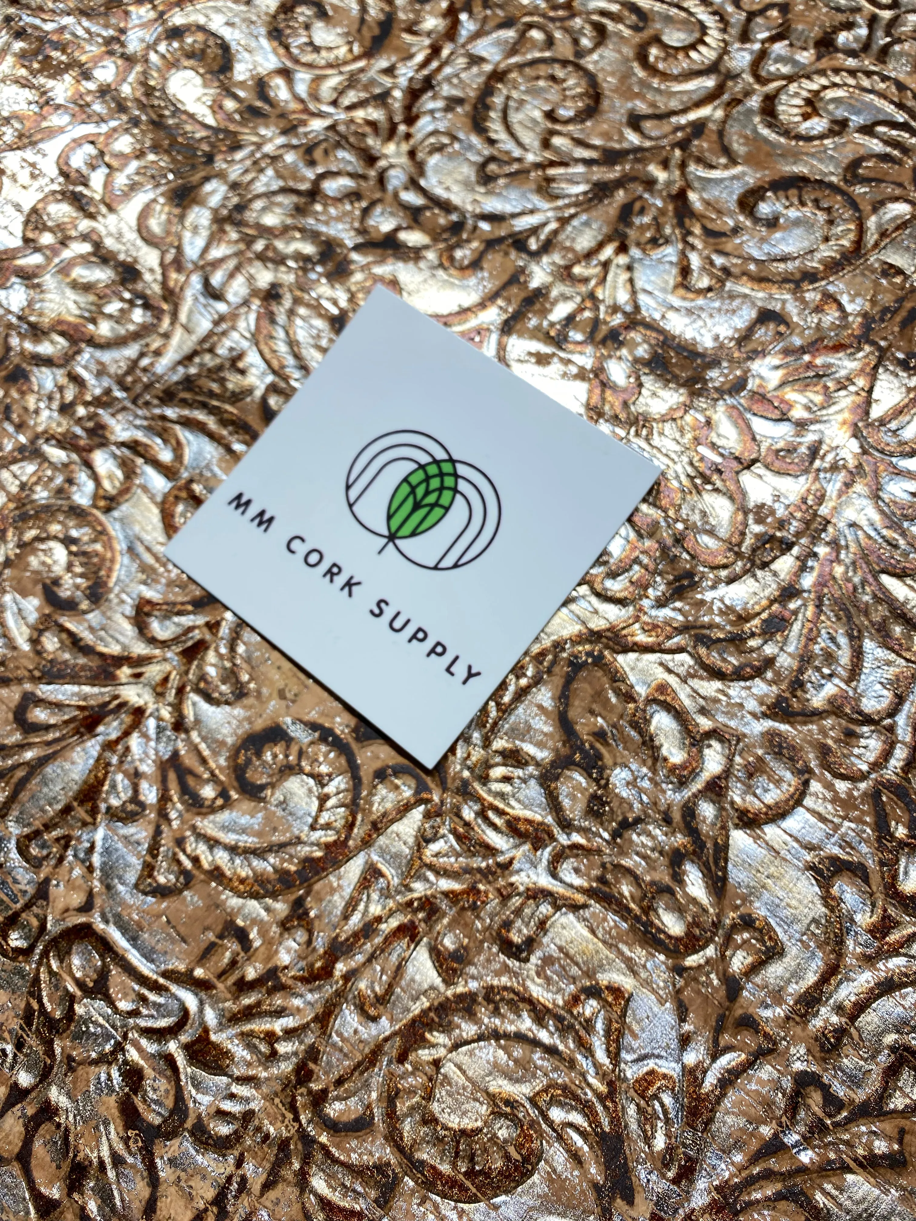 Embossed Damask Cork Fabric