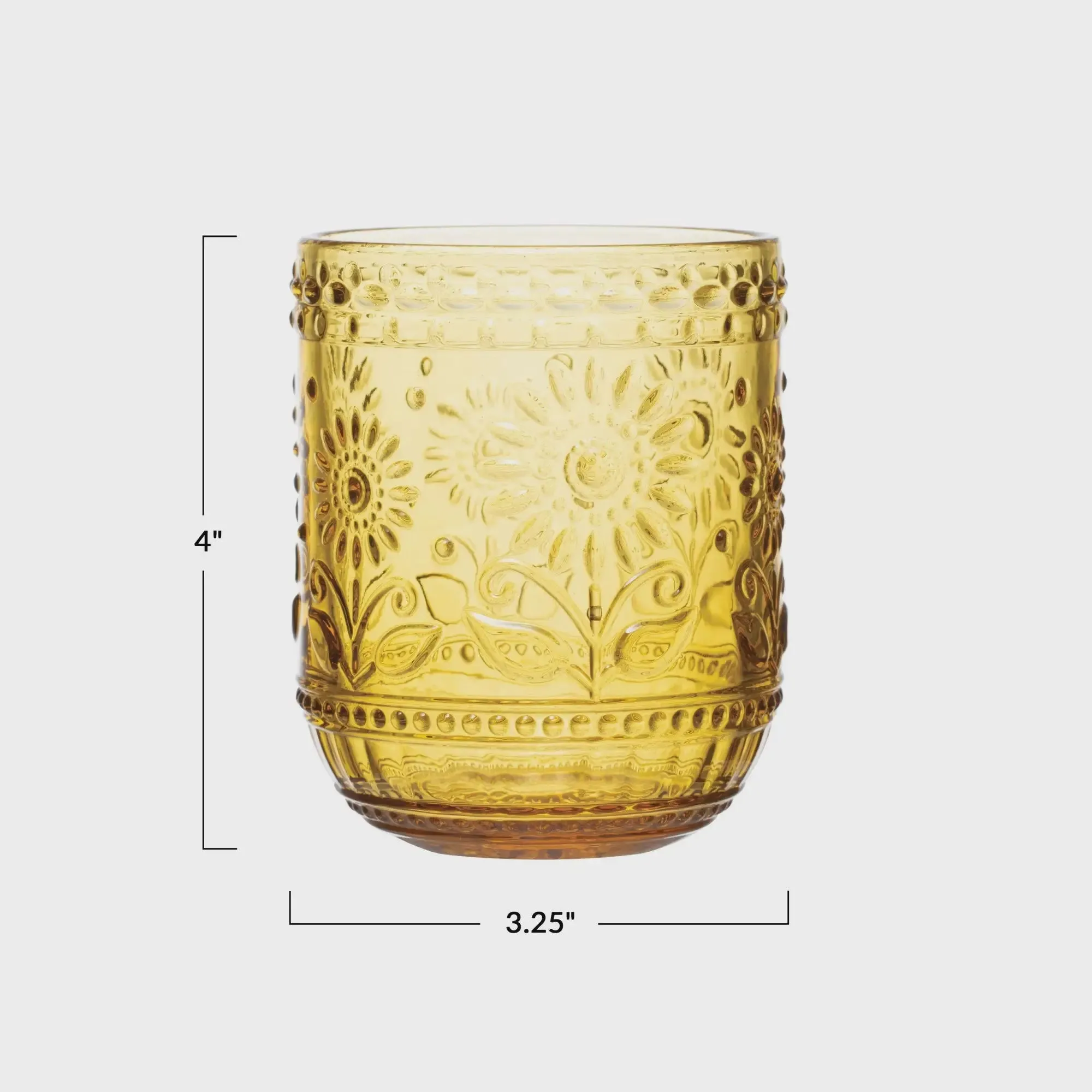 EMBOSSED DRINKING GLASS