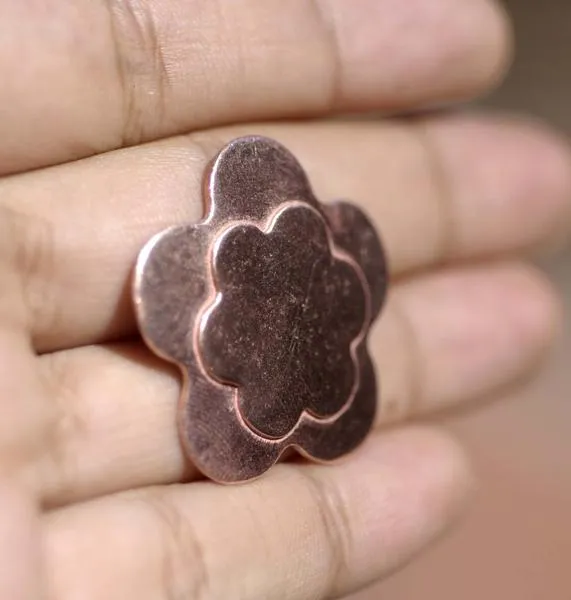 Embossed Flower in a Variety of Shapes 31mm Metal Stamping Blanks for Jewelry Making