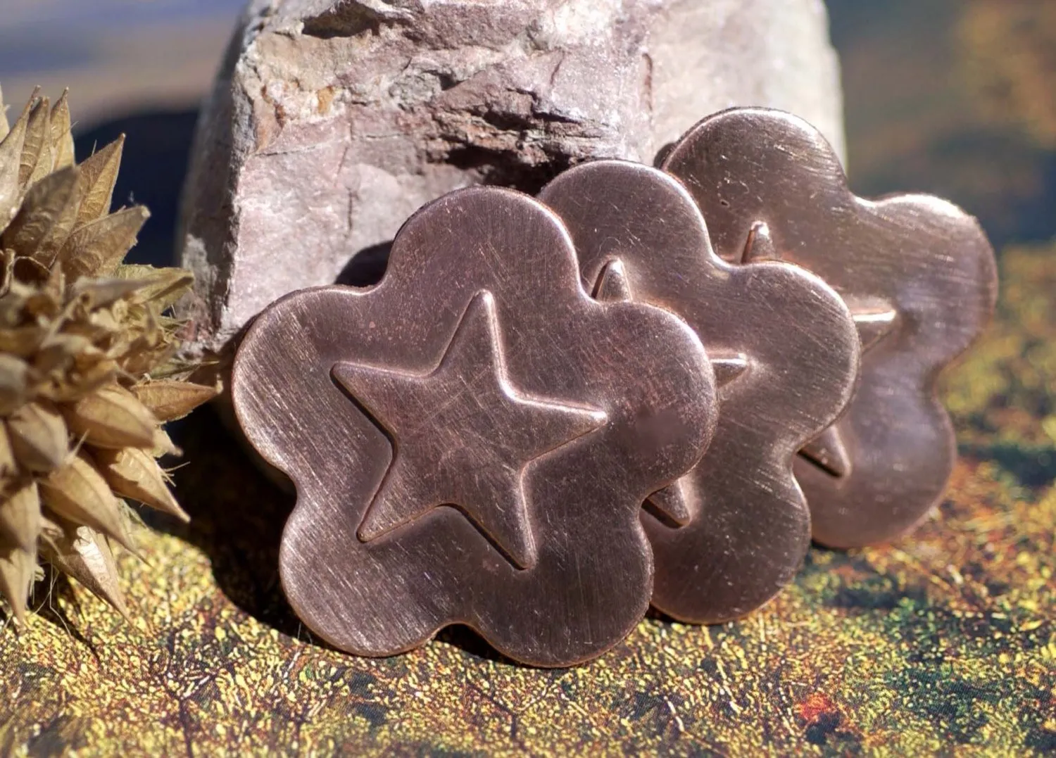 Embossed Flower in a Variety of Shapes 31mm Metal Stamping Blanks for Jewelry Making