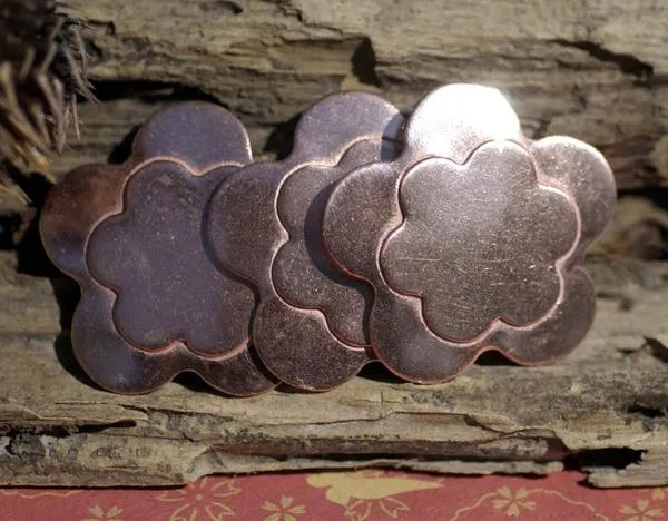 Embossed Flower in a Variety of Shapes 31mm Metal Stamping Blanks for Jewelry Making