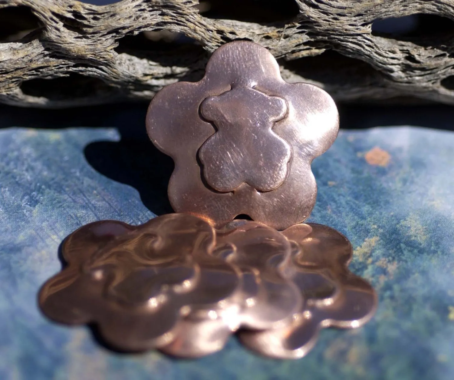 Embossed Flower in a Variety of Shapes 31mm Metal Stamping Blanks for Jewelry Making