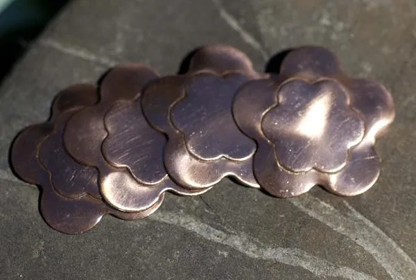 Embossed Flower in a Variety of Shapes 31mm Metal Stamping Blanks for Jewelry Making
