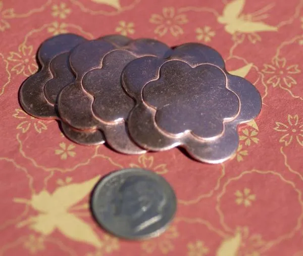 Embossed Flower in a Variety of Shapes 31mm Metal Stamping Blanks for Jewelry Making