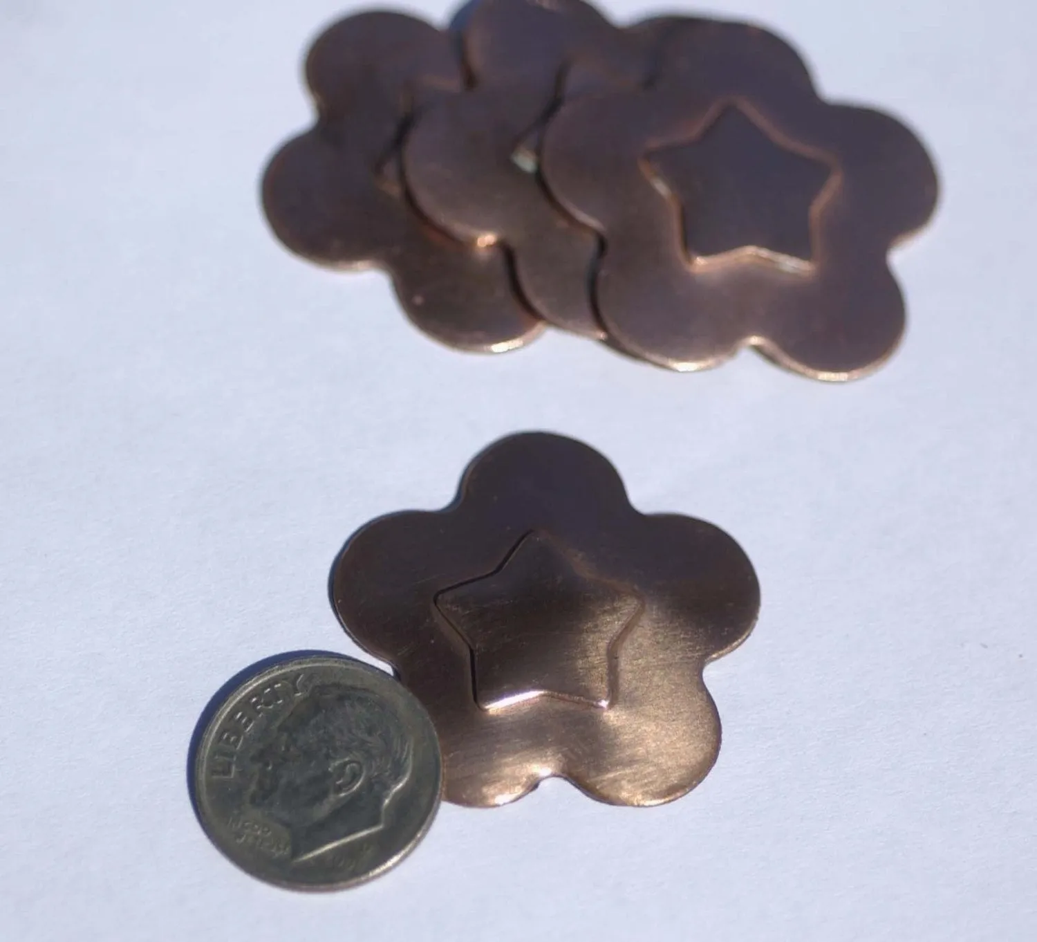 Embossed Flower in a Variety of Shapes 31mm Metal Stamping Blanks for Jewelry Making