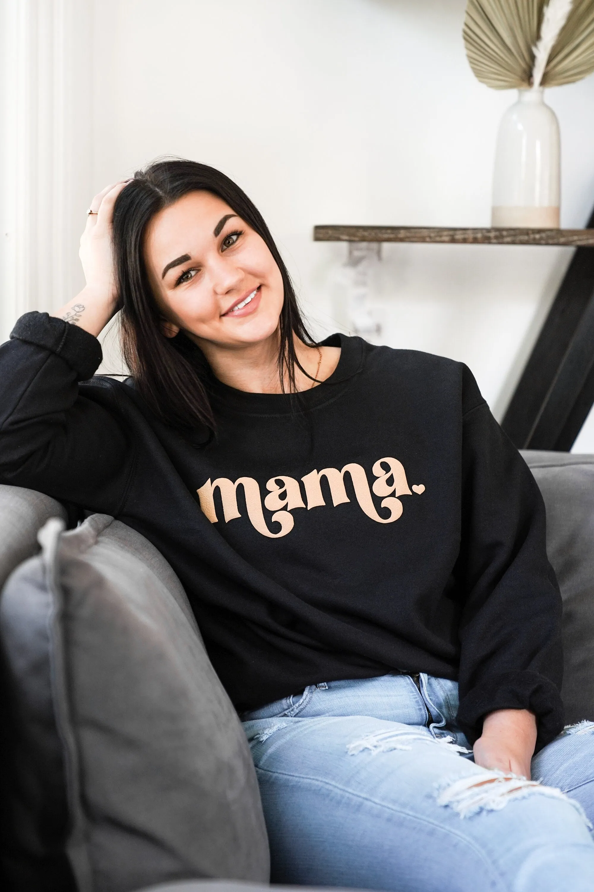 Embossed Gold Mama Crewneck Sweatshirt