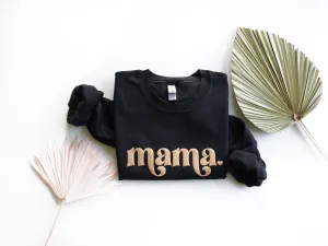 Embossed Gold Mama Crewneck Sweatshirt