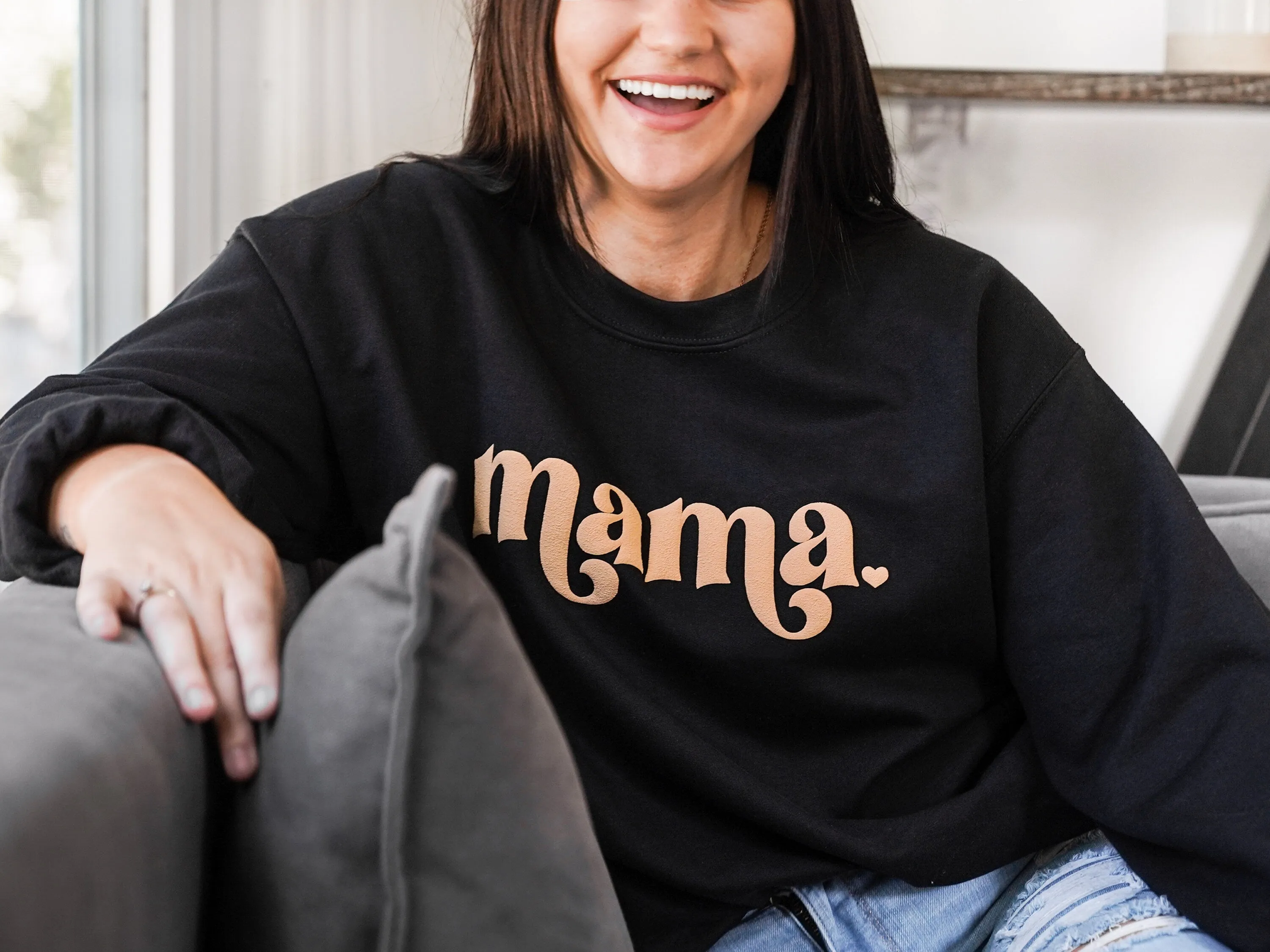 Embossed Gold Mama Crewneck Sweatshirt