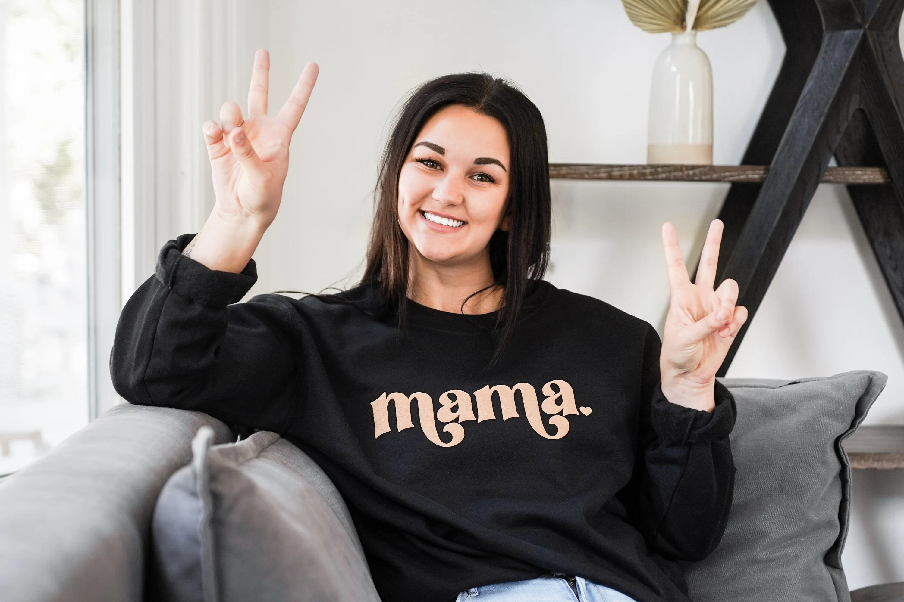 Embossed Gold Mama Crewneck Sweatshirt