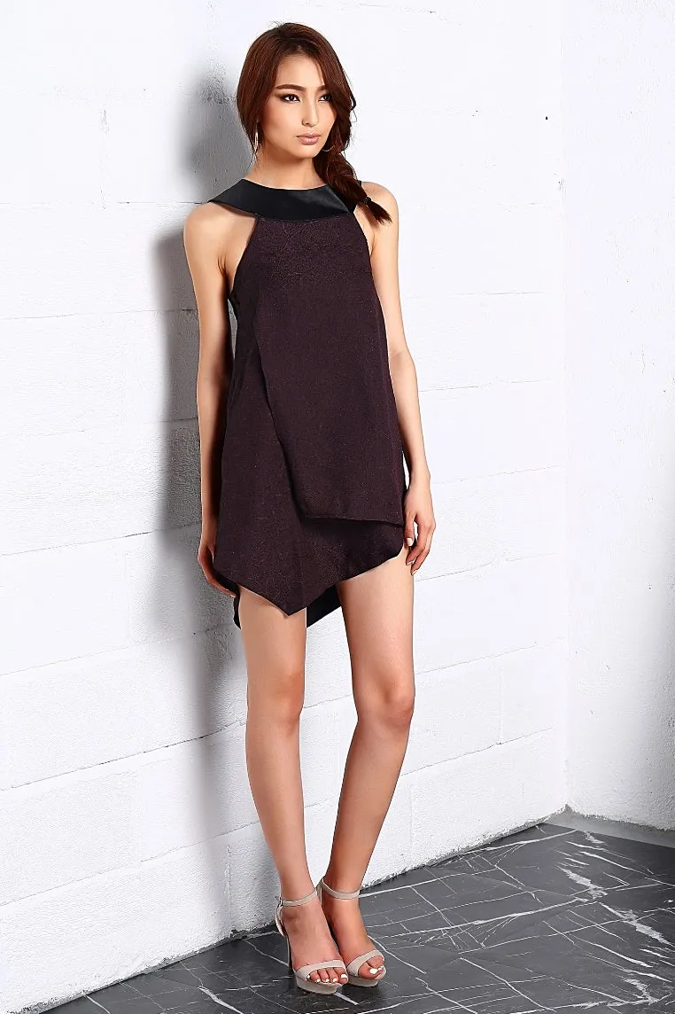 Embossed In Herbs Assymetric Dress