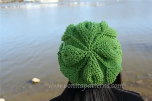 Embossed Leaves Slouch Hat Crochet Pattern