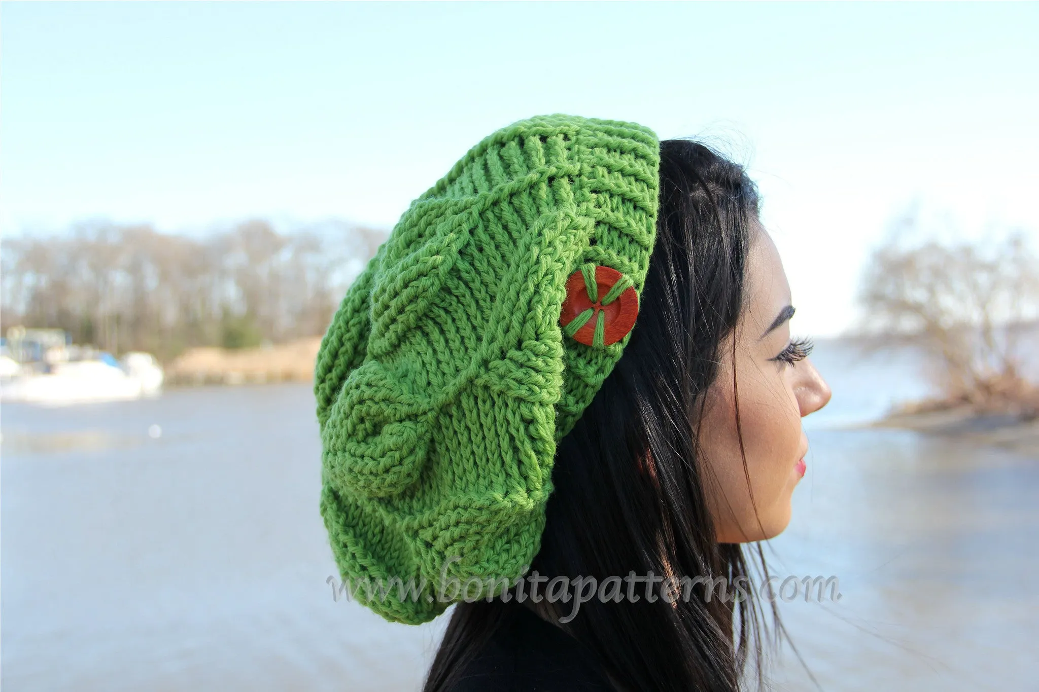 Embossed Leaves Slouch Hat Crochet Pattern
