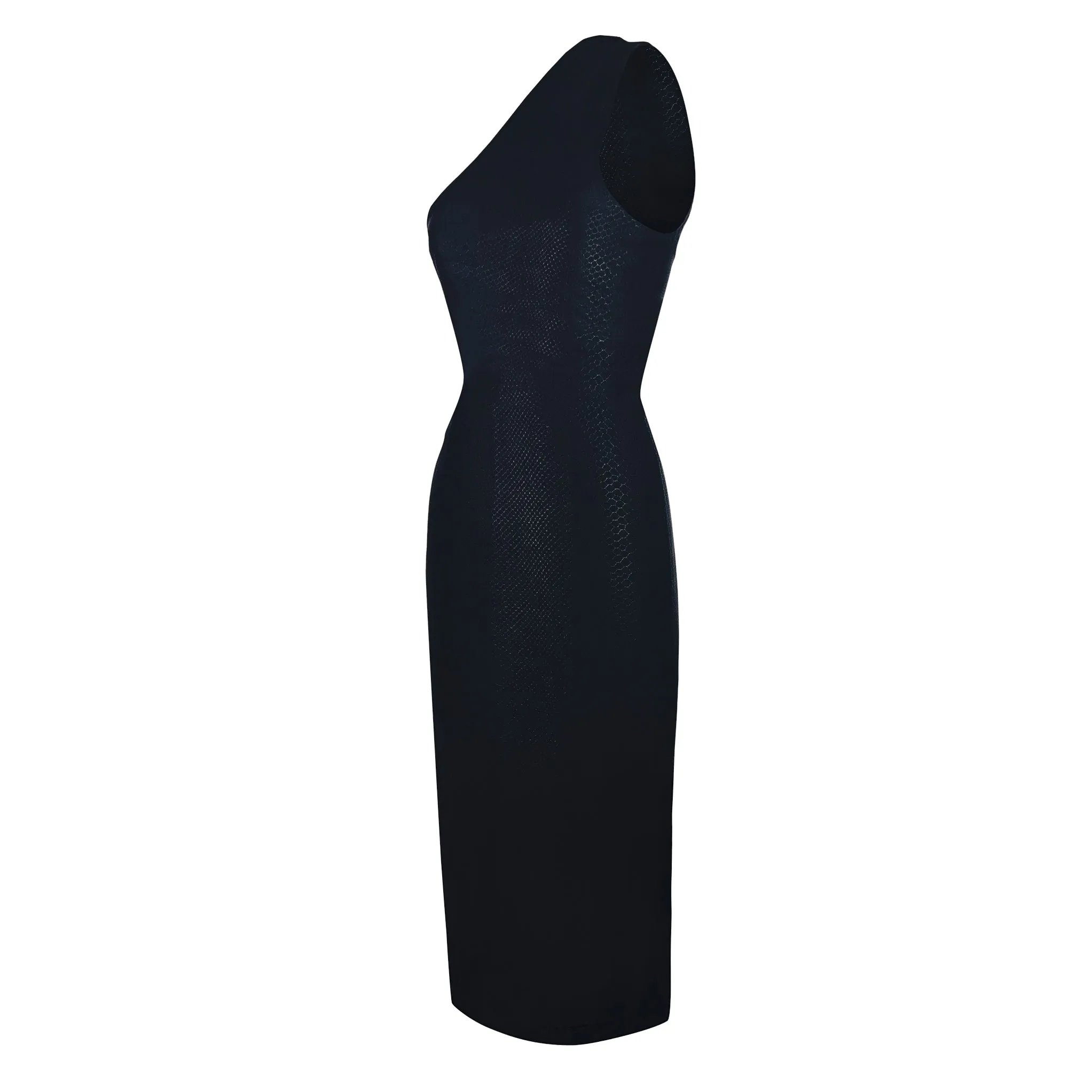Embossed One Shoulder Bodycon Dress