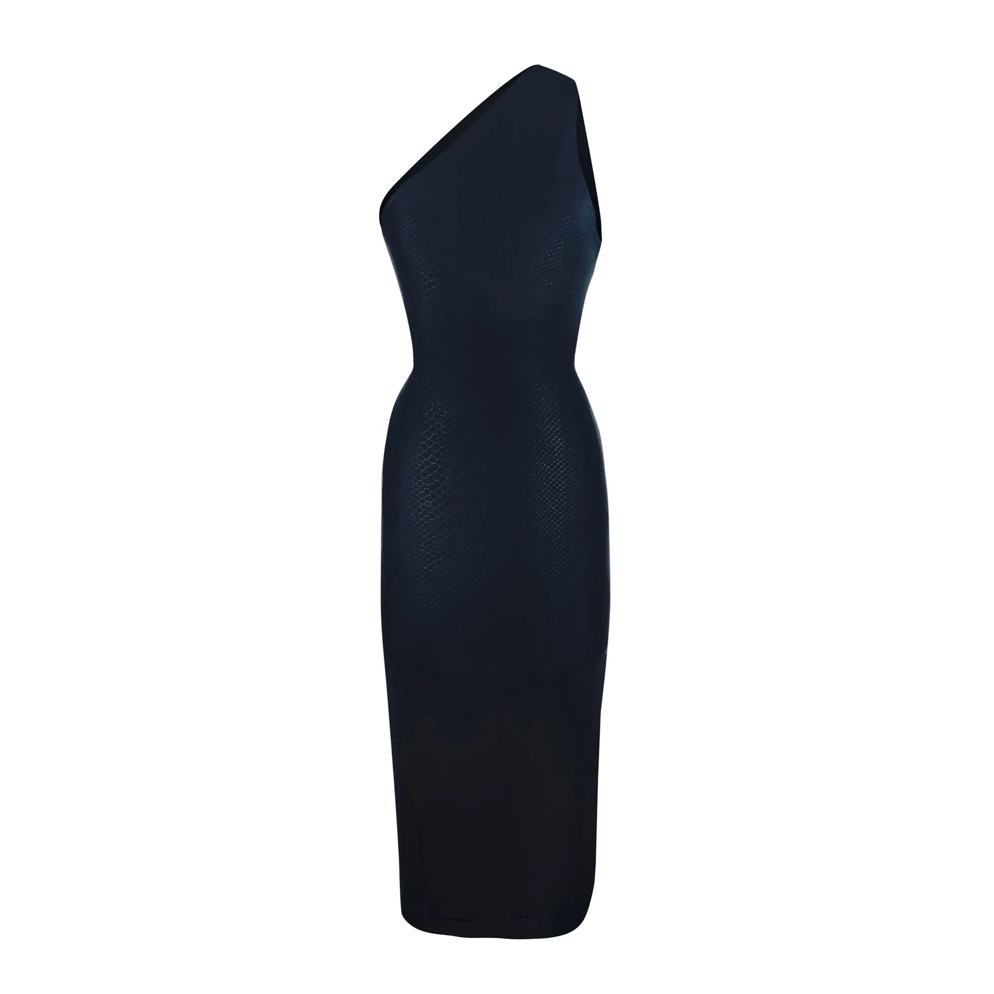 Embossed One Shoulder Bodycon Dress
