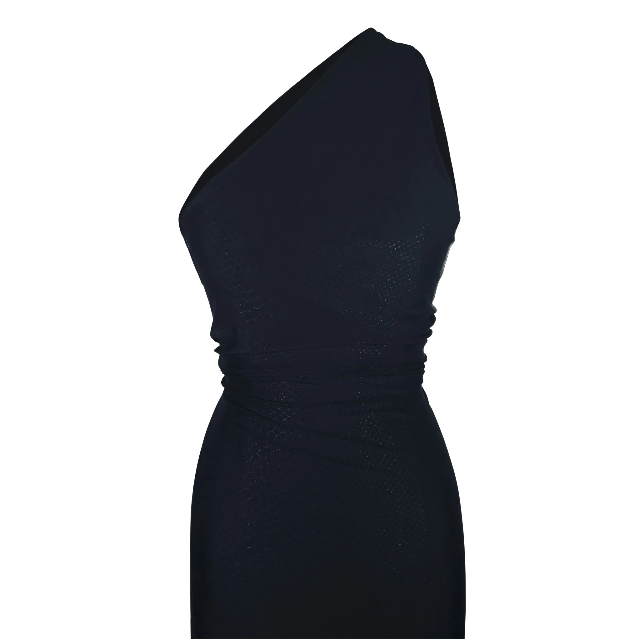 Embossed One Shoulder Bodycon Dress