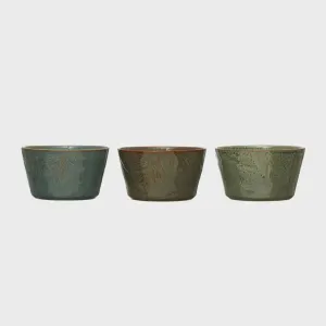 EMBOSSED STONEWARE BOWL W/ PINE BOUGH
