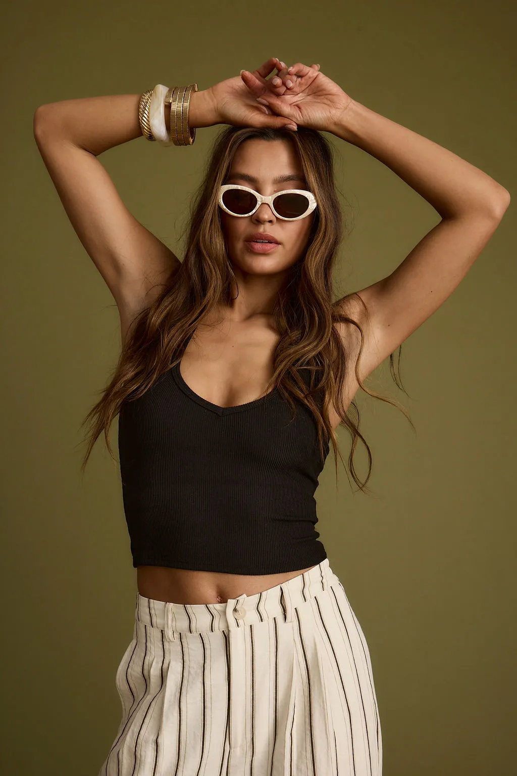Emily Black Ribbed Halter Top