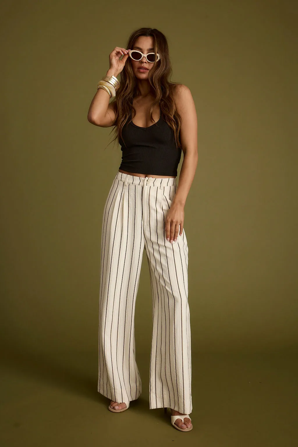 Emily Black Ribbed Halter Top