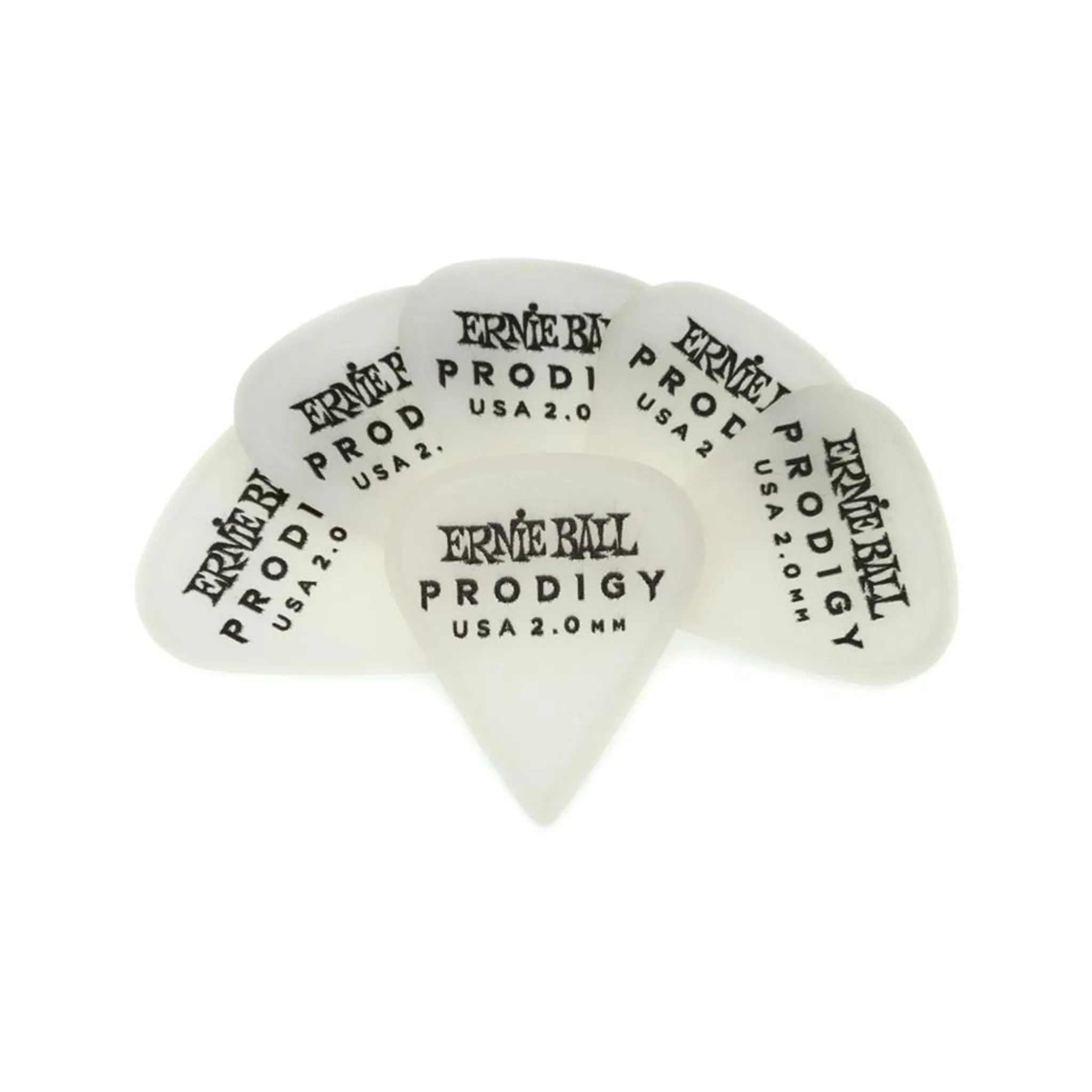 Ernie Ball 2.0mm Sharp Prodigy Guitar Picks, 6-Pack, White