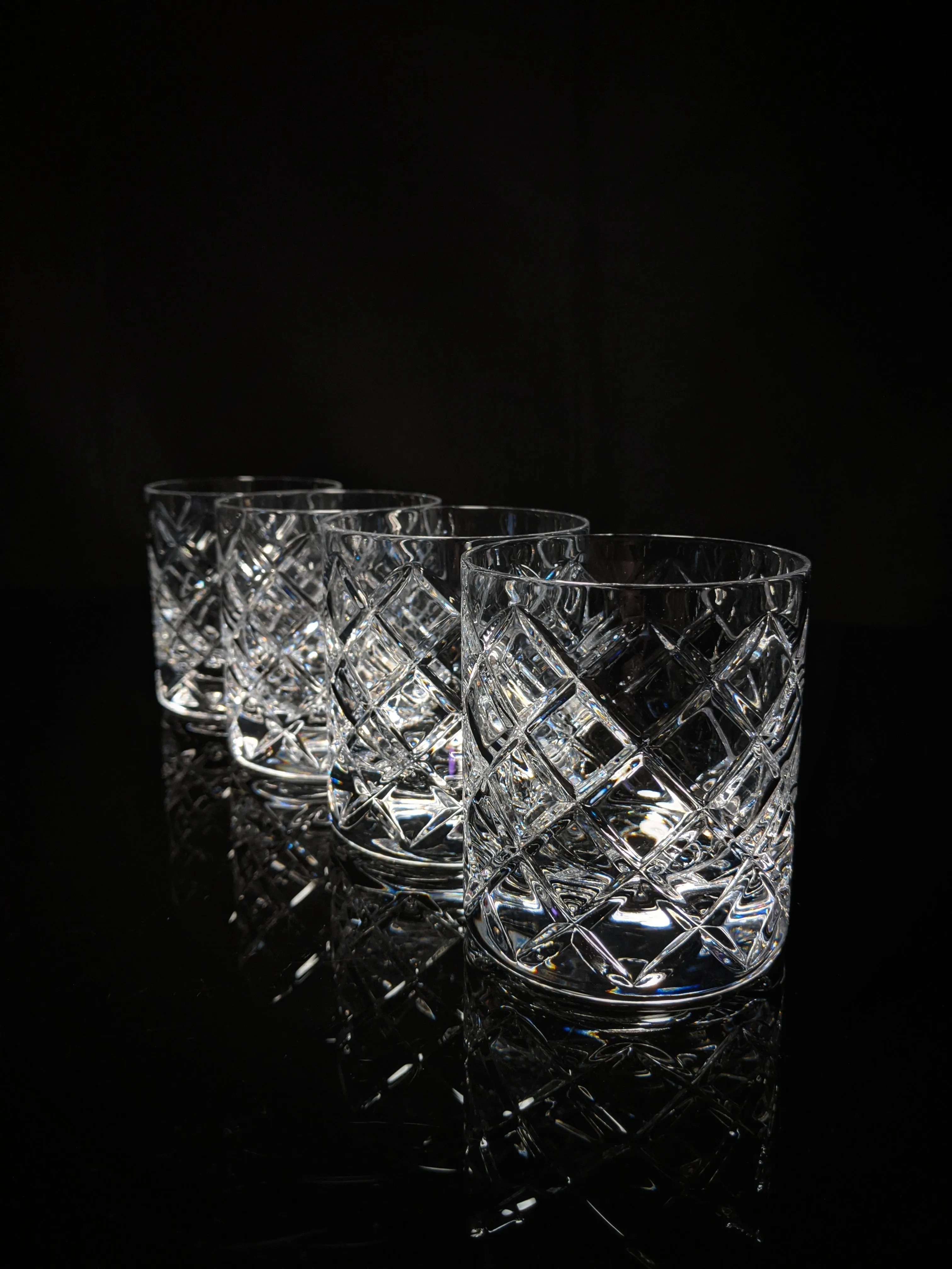 Faberge Oberon Crystal  Old Fashion Glasses