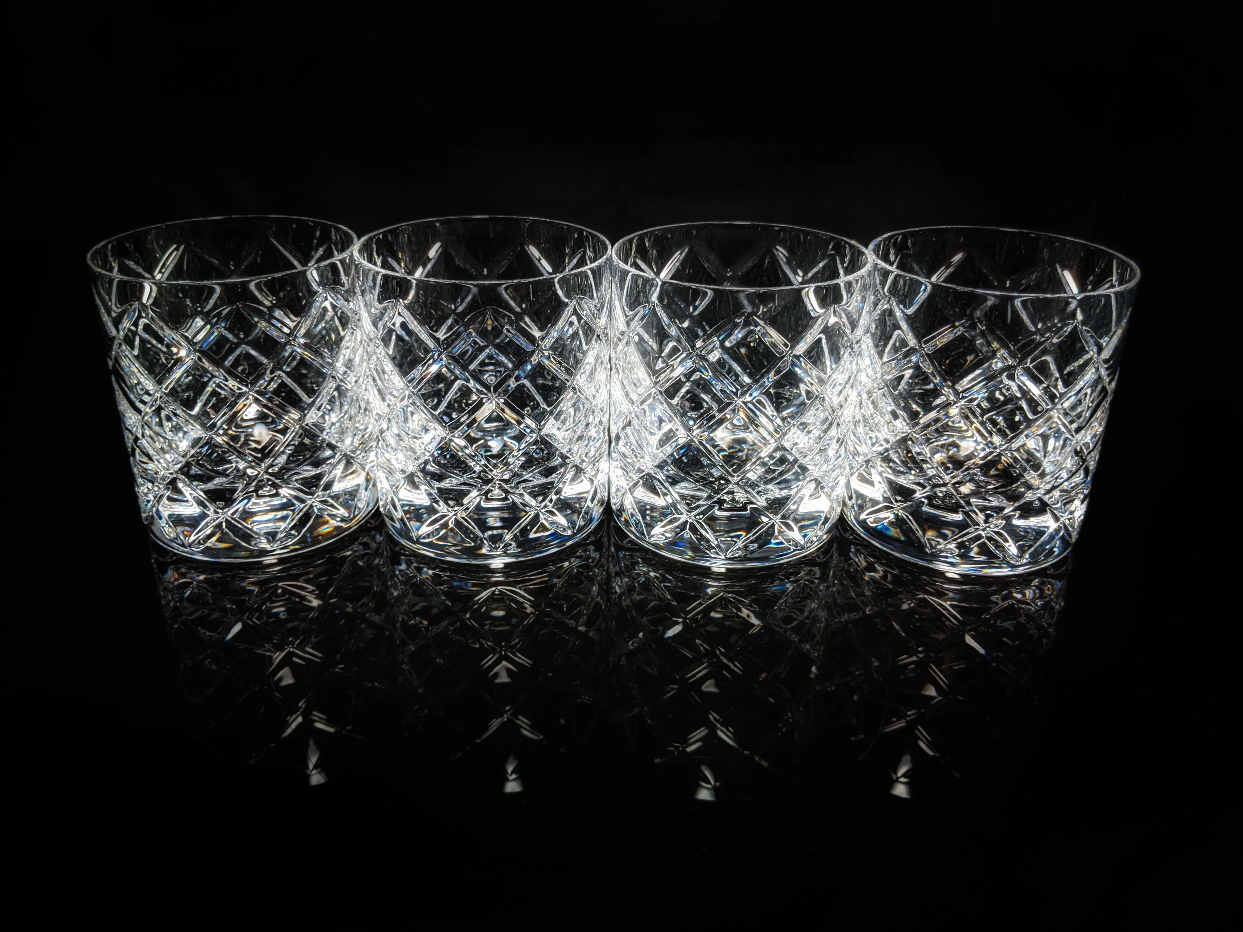 Faberge Oberon Crystal  Old Fashion Glasses