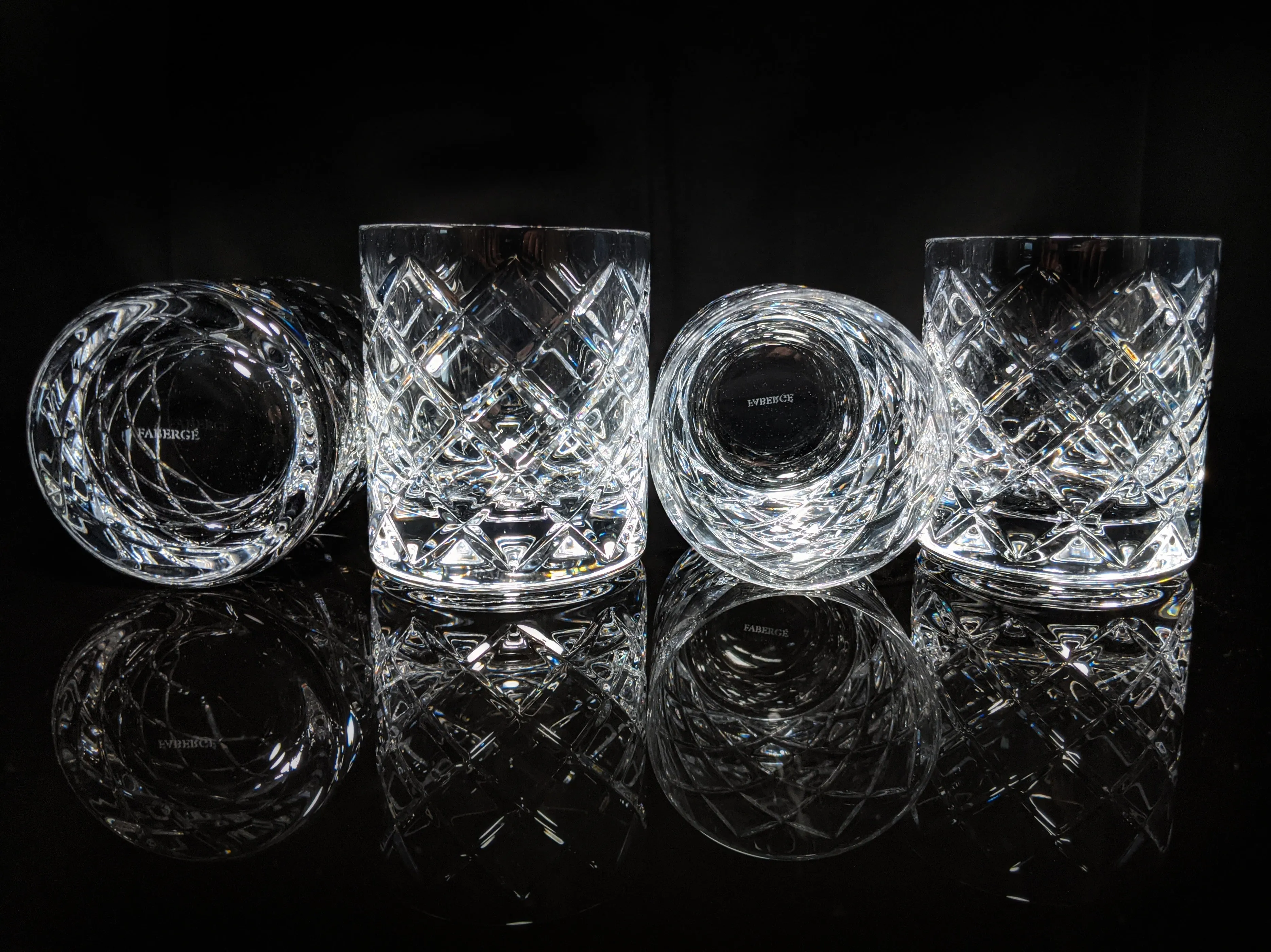 Faberge Oberon Crystal  Old Fashion Glasses