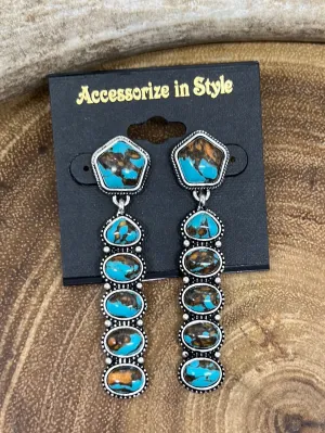 Fairfield Pentagon Post Stone Drop Earrings