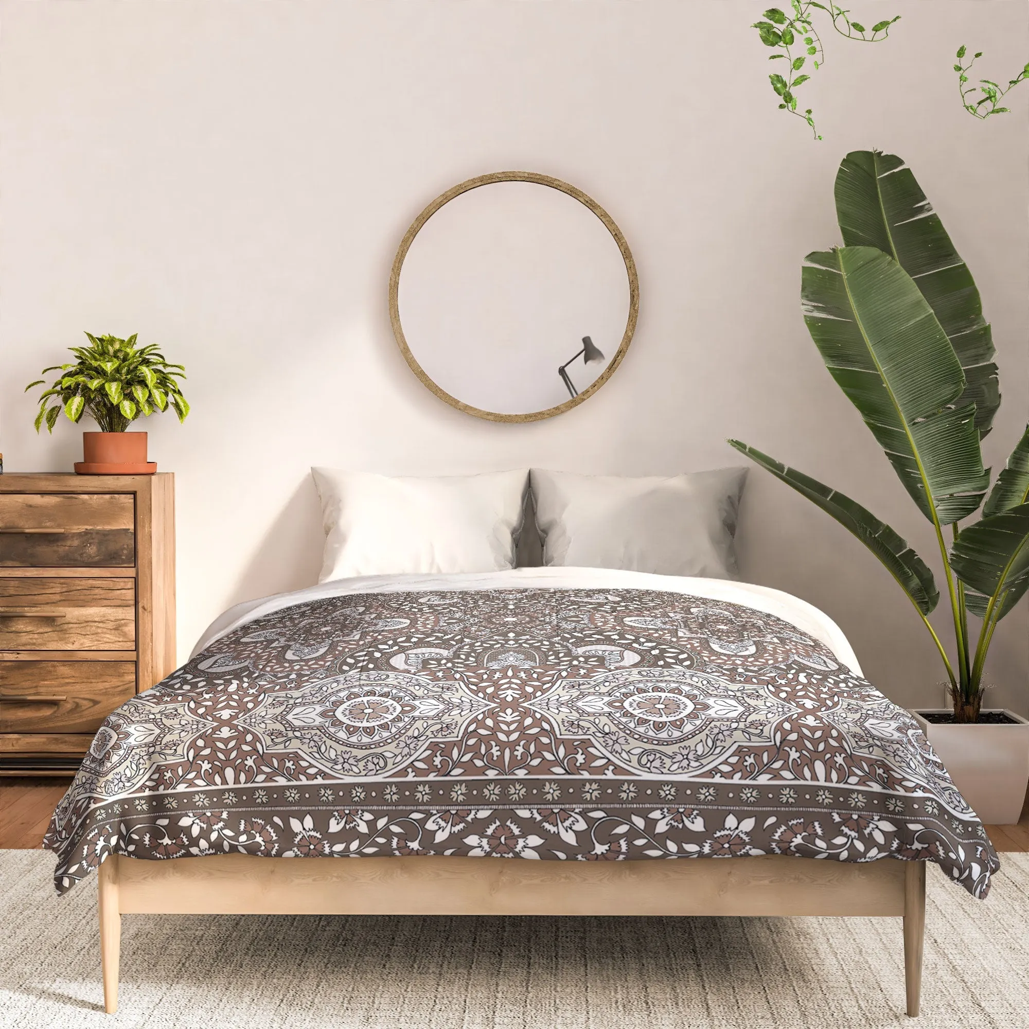 FARAH BORDER NEUTRAL DUVET / COMFORTER