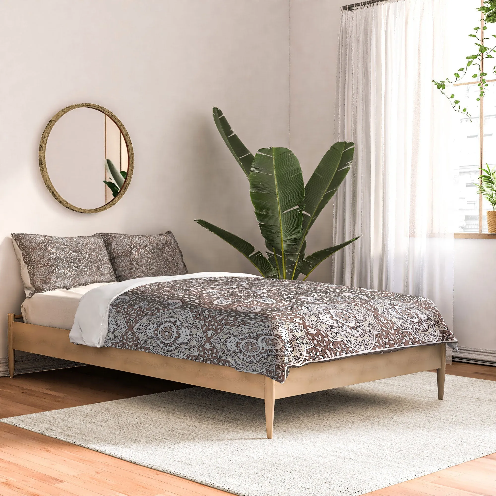 FARAH BORDER NEUTRAL DUVET / COMFORTER