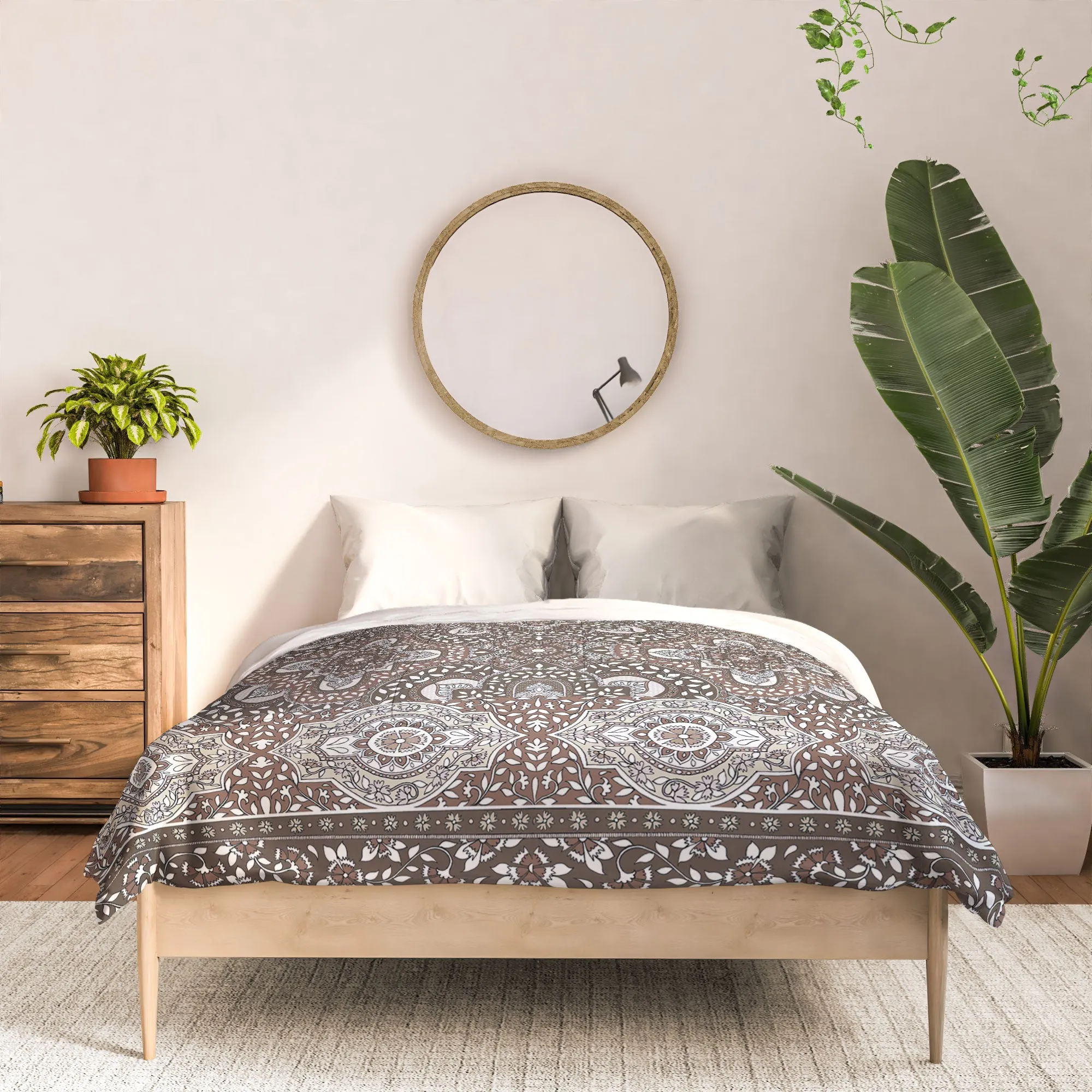 FARAH BORDER NEUTRAL DUVET / COMFORTER