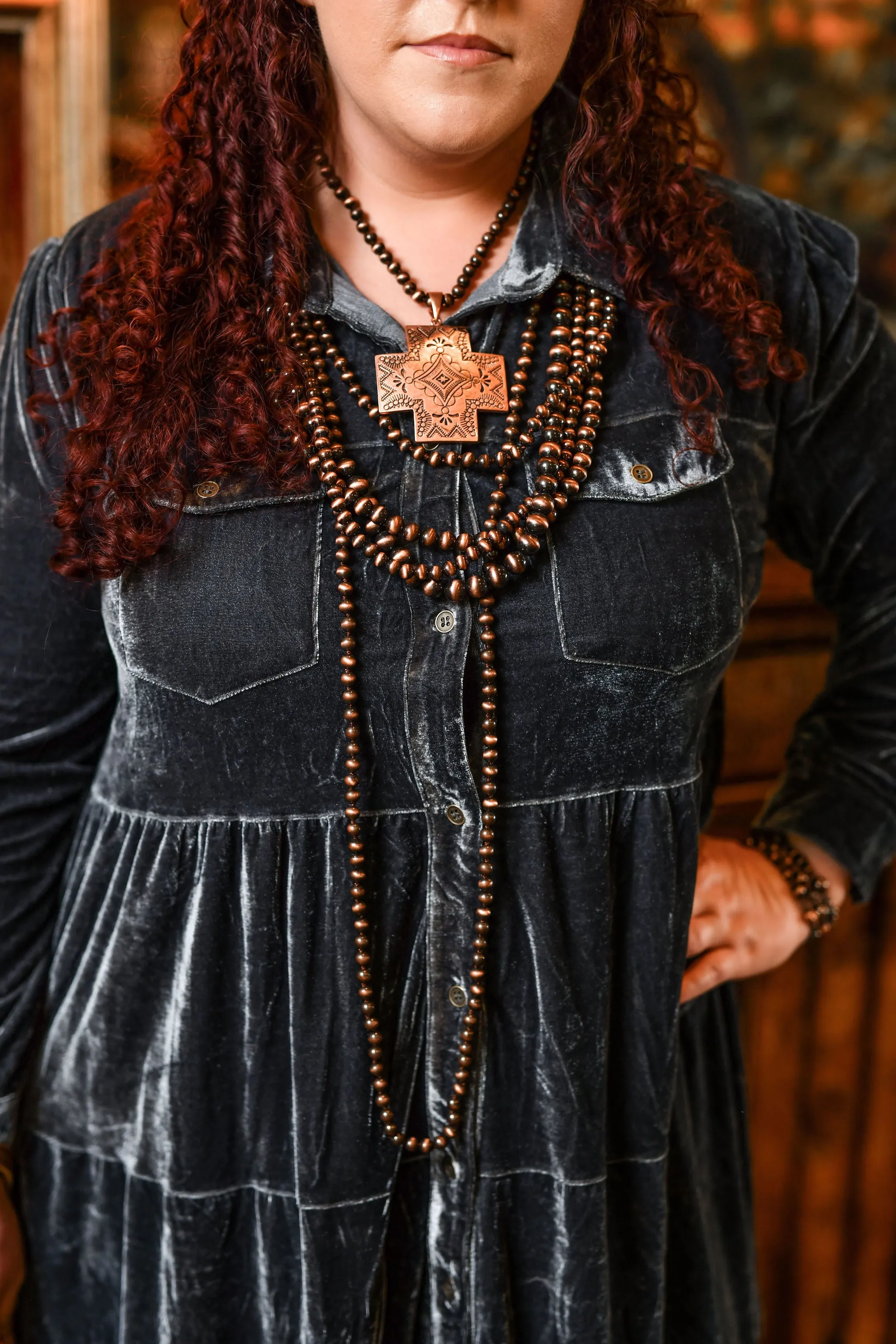 Fashion 48" Copper Beads