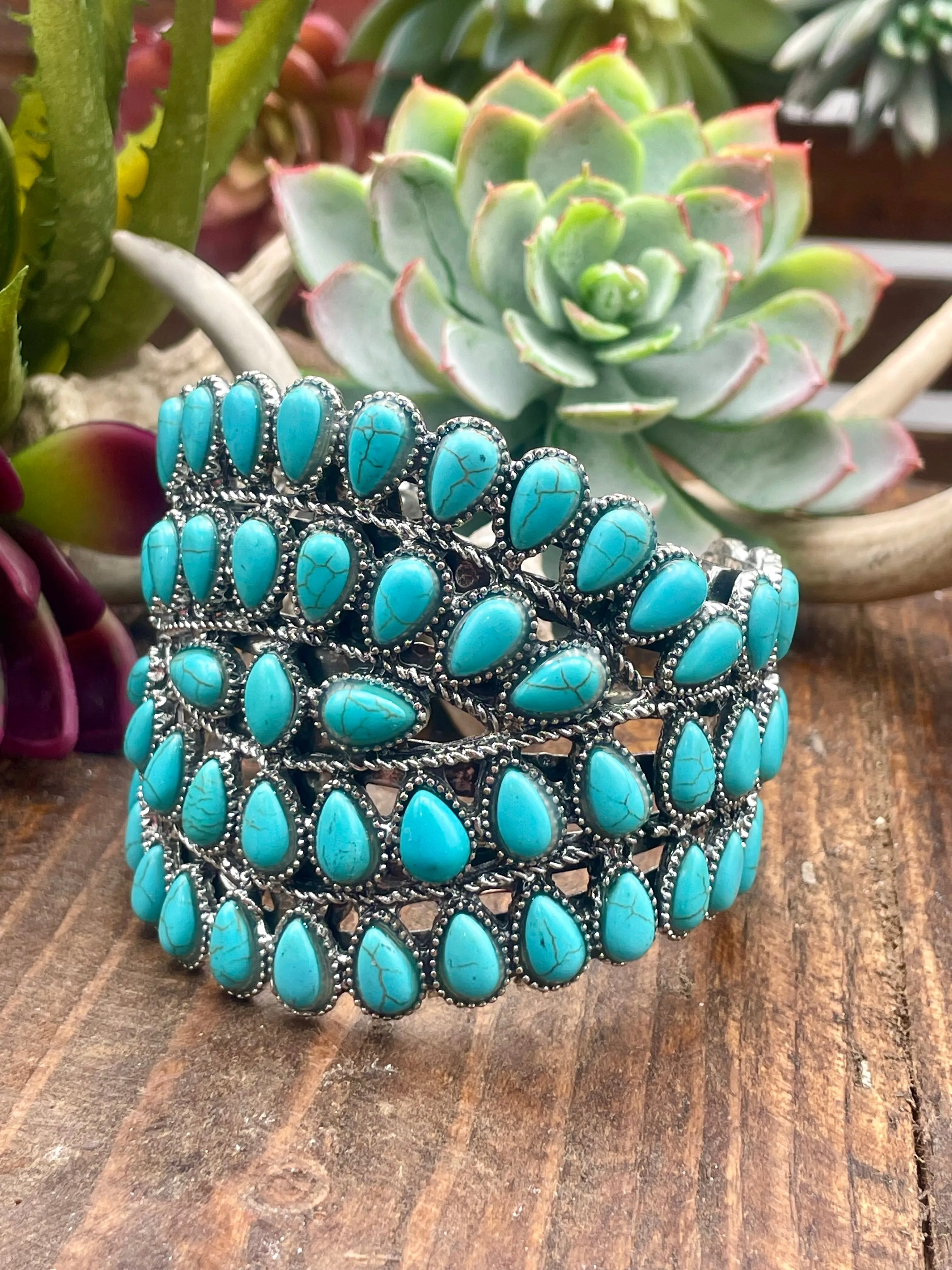 Fashion Cluster Wide Cuff Bracelet