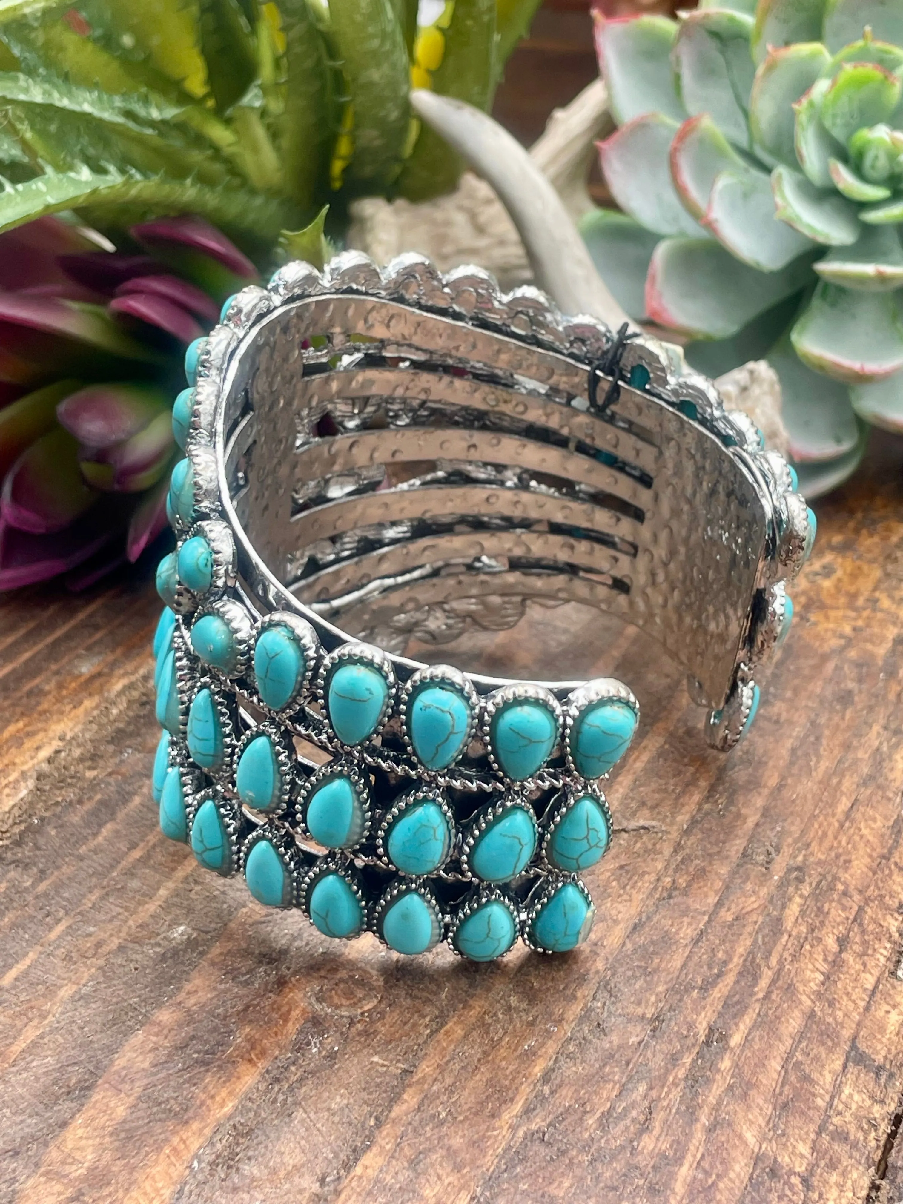 Fashion Cluster Wide Cuff Bracelet