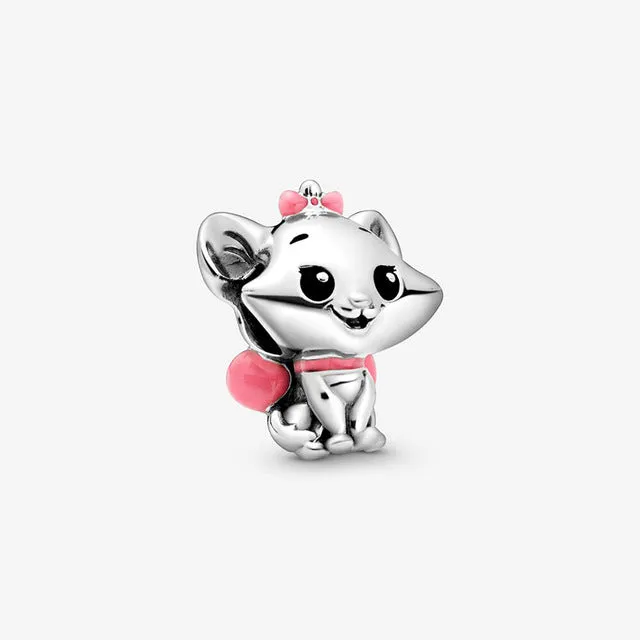 Fashion New 925 Sterling Silver Beads Lilo & Stitch Aristocats Charms fit Original Pandora Bracelets Women DIY Jewelry