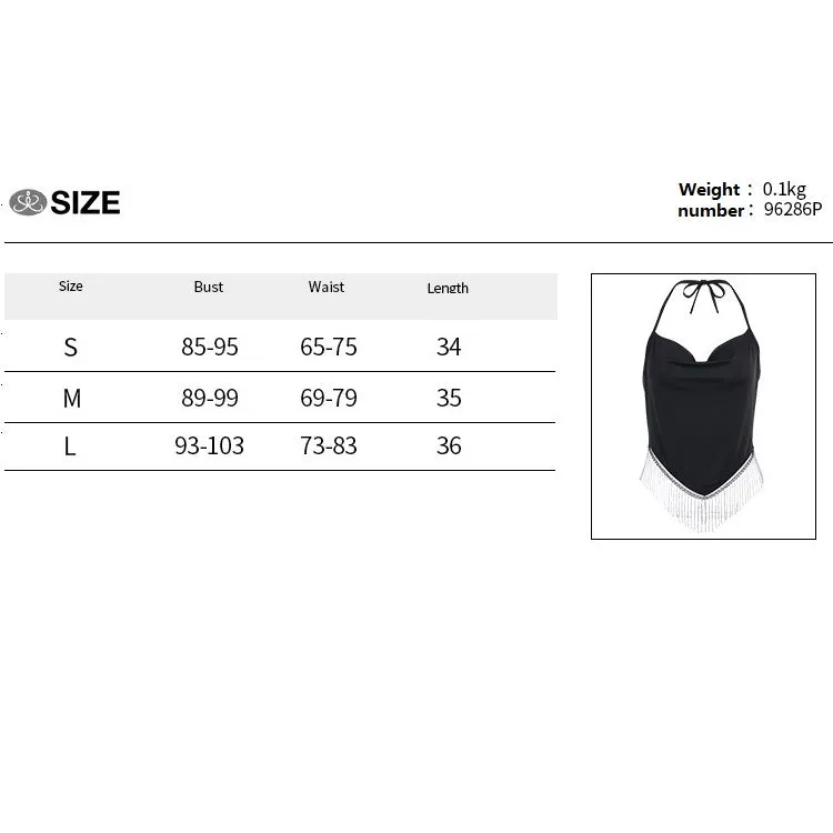 Fashion tassel camisole sexy topless women's clothing