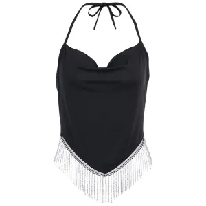Fashion tassel camisole sexy topless women's clothing