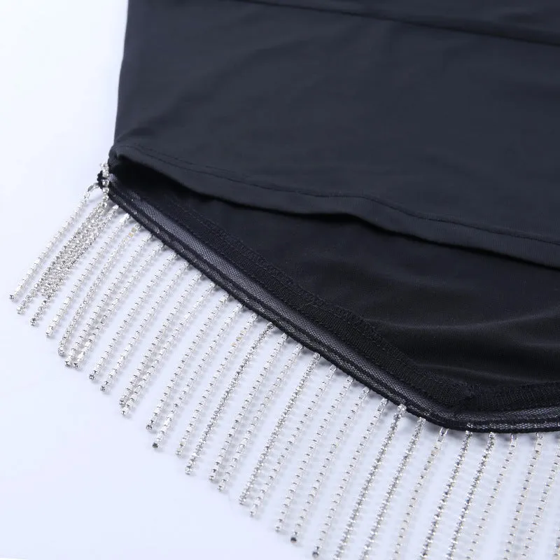 Fashion tassel camisole sexy topless women's clothing