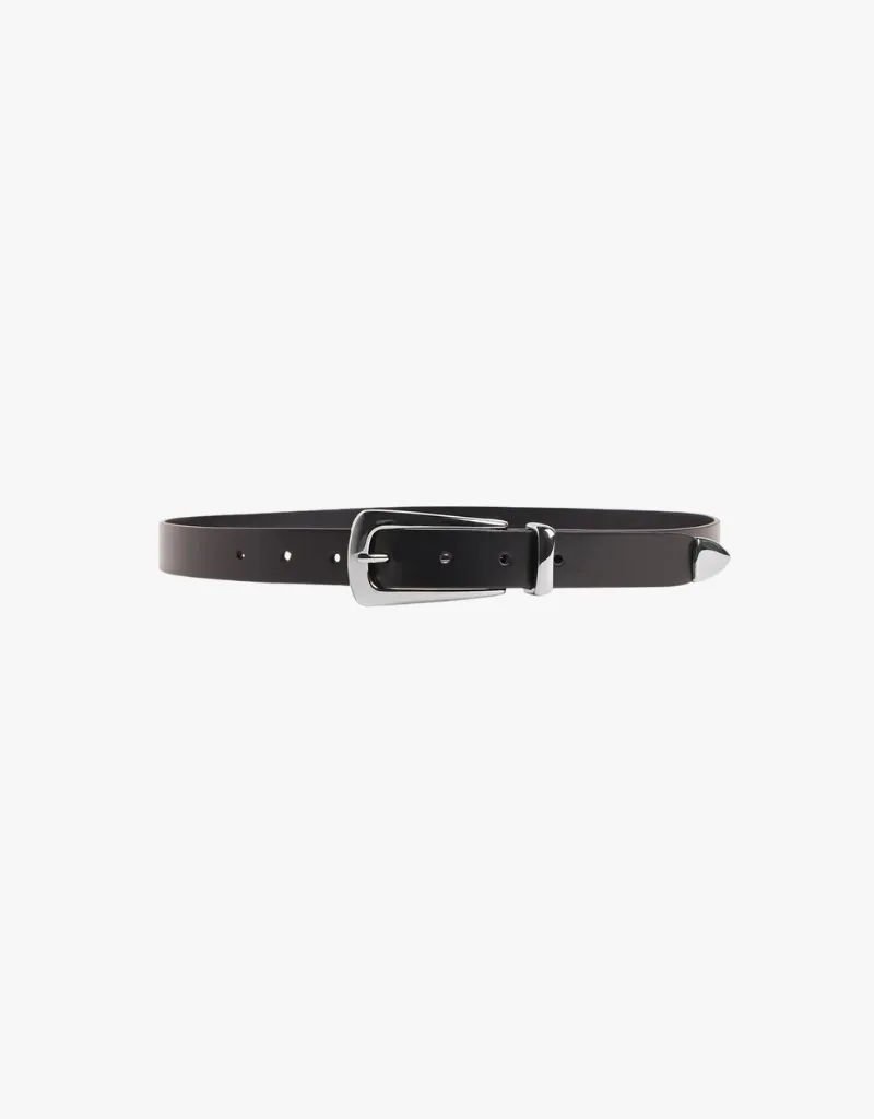 Favorite Daughter The Statement Belt in Black & Nickel