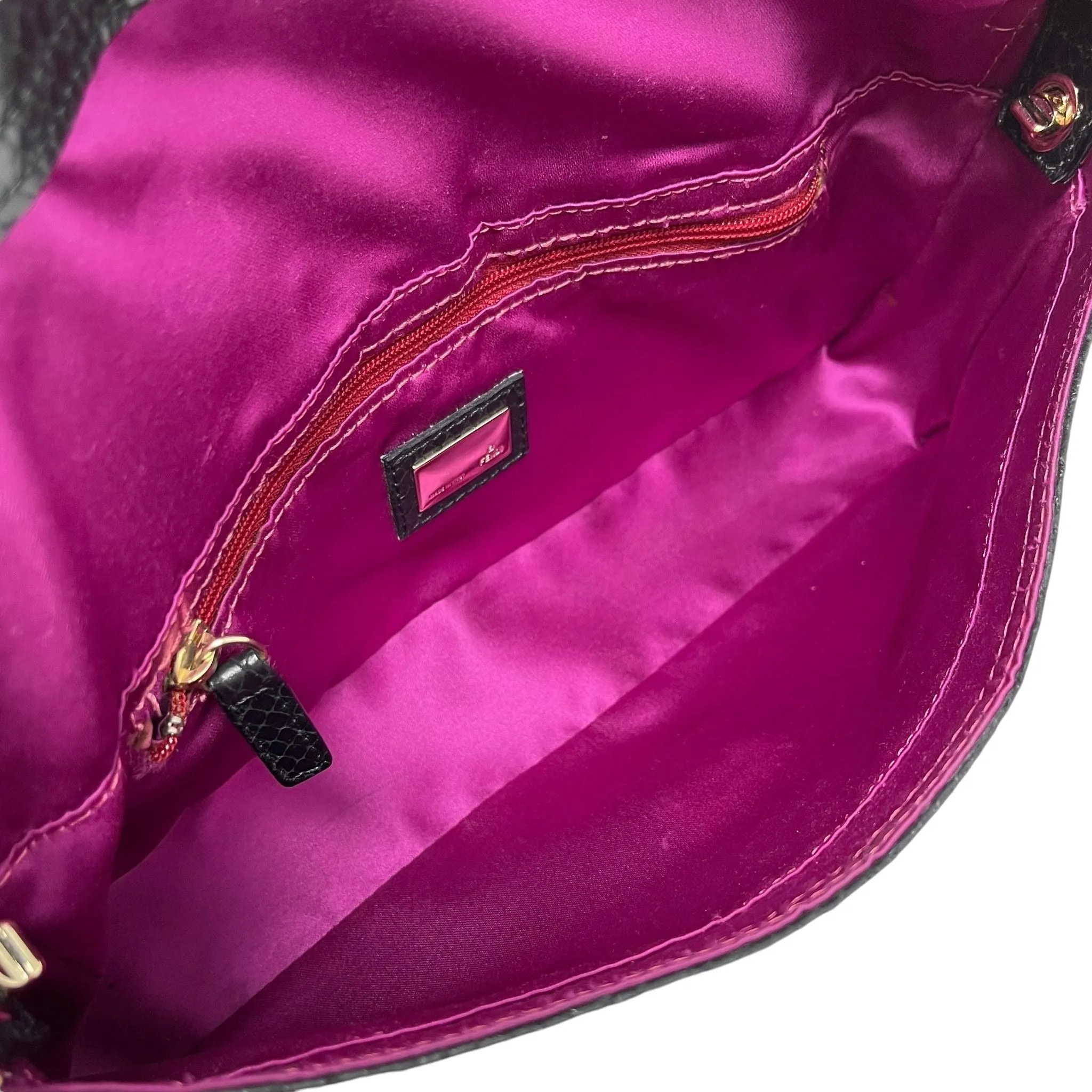Fendi Black Snakeskin Baguette Bag