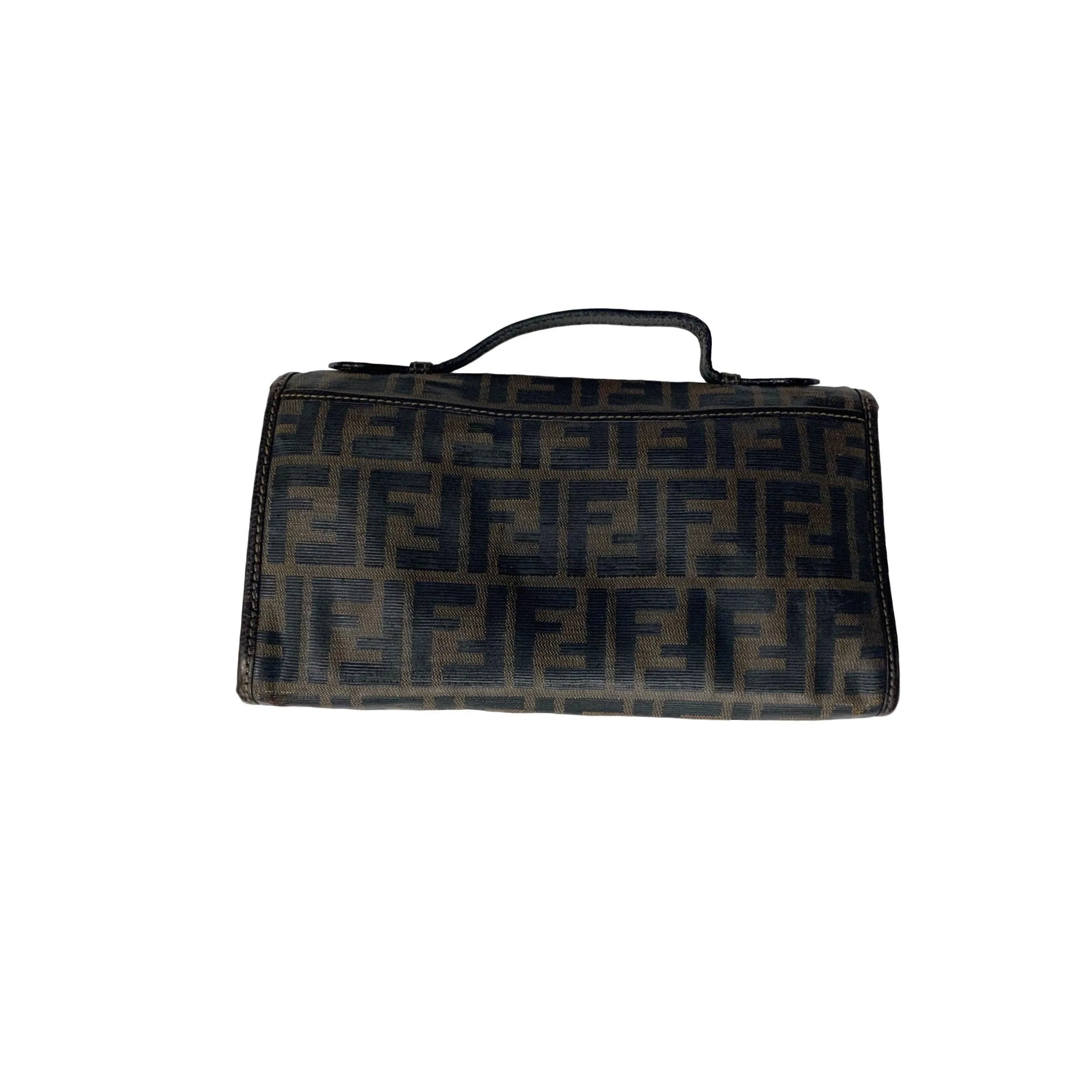 Fendi Brown Logo Small Top Handle