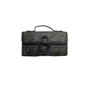 Fendi Brown Logo Small Top Handle