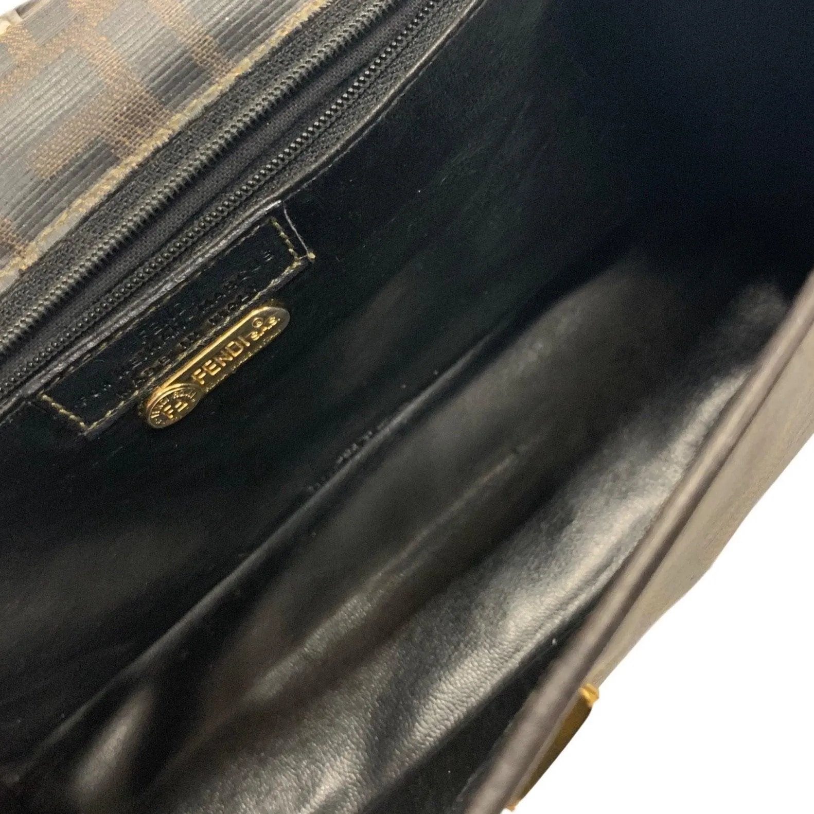 Fendi Brown Logo Small Top Handle