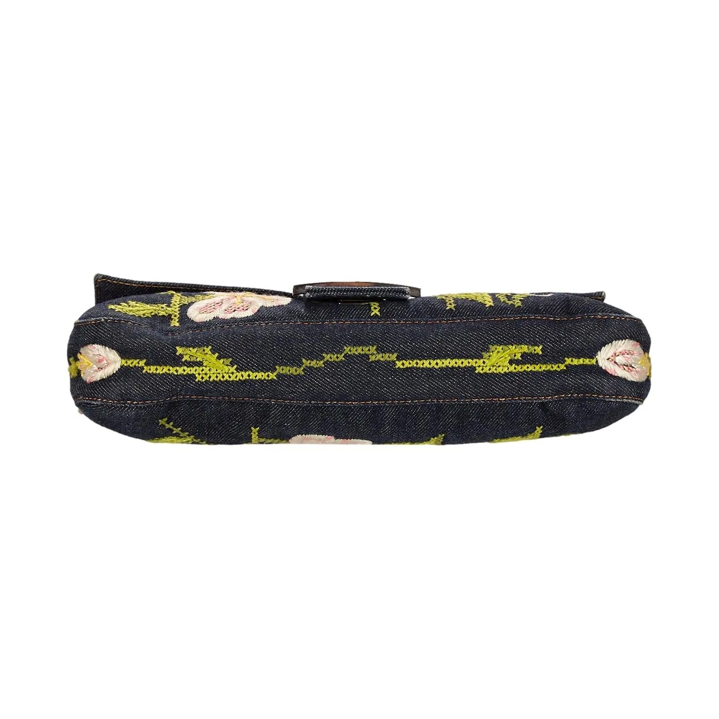 Fendi Denim Floral Baguette