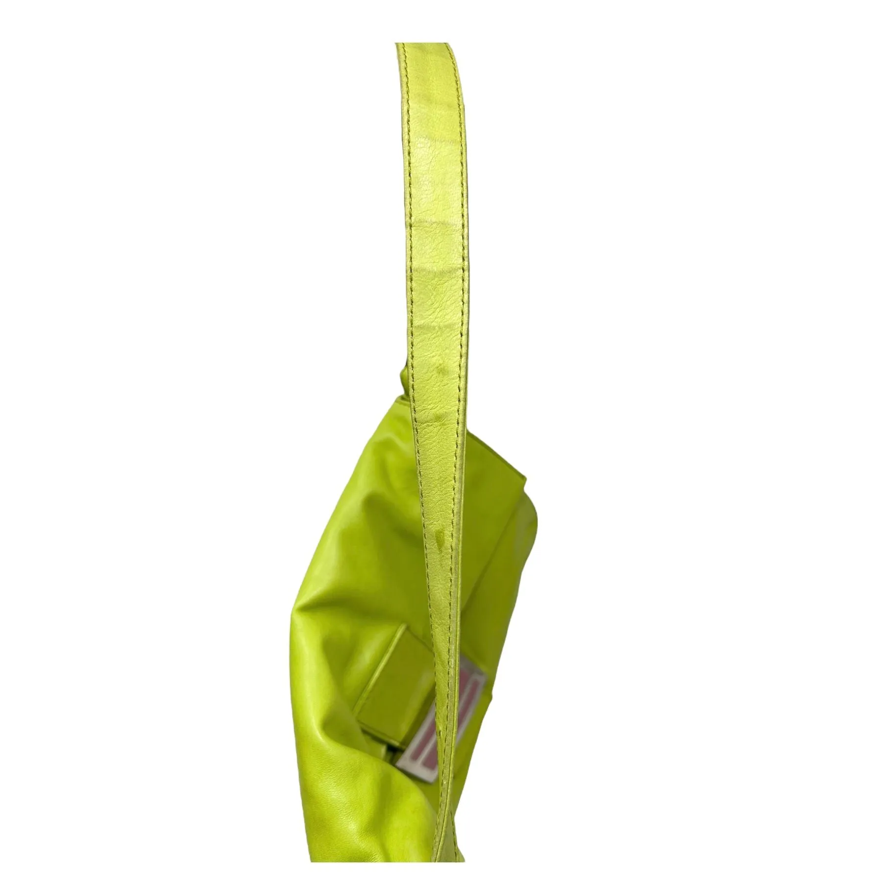 Fendi Lime Green Leather Baguette Bag