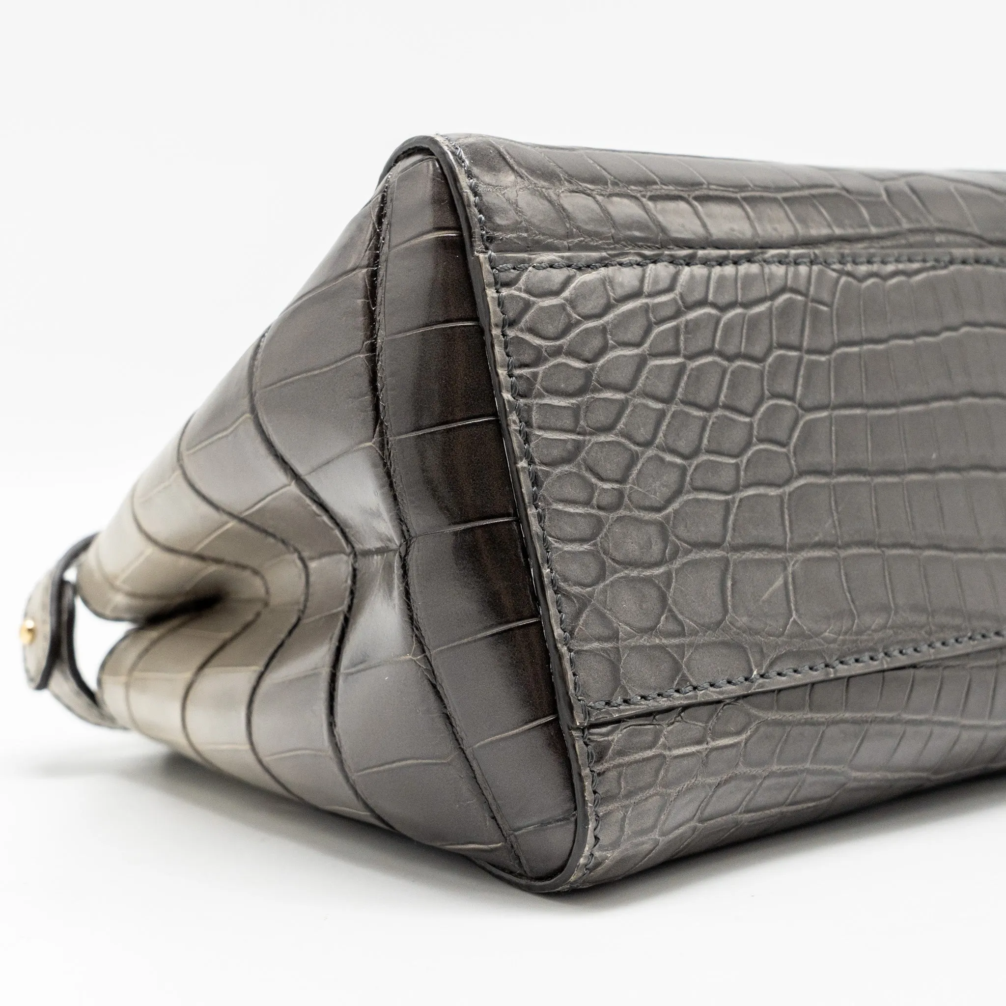 Fendi Mini Peekaboo Bag Crocodile Grey GHW